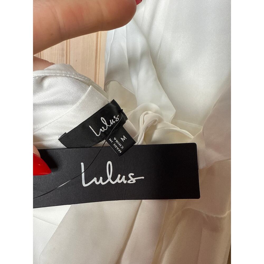 NWT Lulus Summer Dream White Midi Dress Open Back Cocktail Beachy Classy Size M - Picture 6 of 8